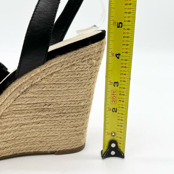 Marc Fisher Womens Wedge Sandals 9.5 Black Espadrille Boho Beach Indie‎ Sleaze - Picture 10 of 10